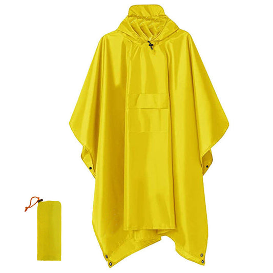 Yellow Portable Outdoor Camping Poncho - Can be used as Raincoat, Tarp, Ground Cover.