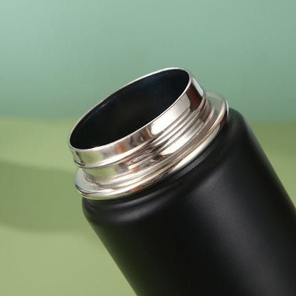 Blue Portable Travel Thermos Bottle - Leakproof Stainless Steel Flask with Carry Handle (25oz - 750ml)