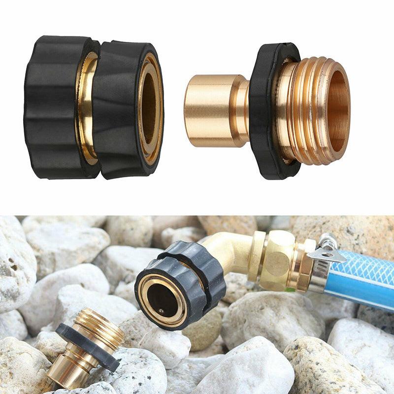 American Standard 3/4 Inch Brass Quick Connect Garden Hose Adapter (4 Male & 4 Female).