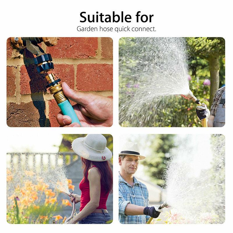 American Standard 3/4 Inch Brass Quick Connect Garden Hose Adapter (4 Male & 4 Female).