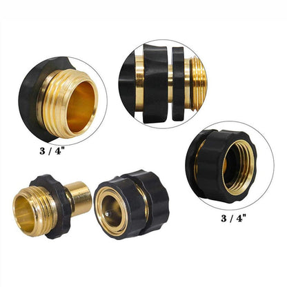 American Standard 3/4 Inch Brass Quick Connect Garden Hose Adapter (4 Male & 4 Female).