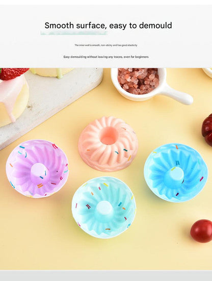 Style 9 Silicone Mini Cake Molds (30 Pack) -  For Cupcakes, Desserts (6.5x6.5x3cm)