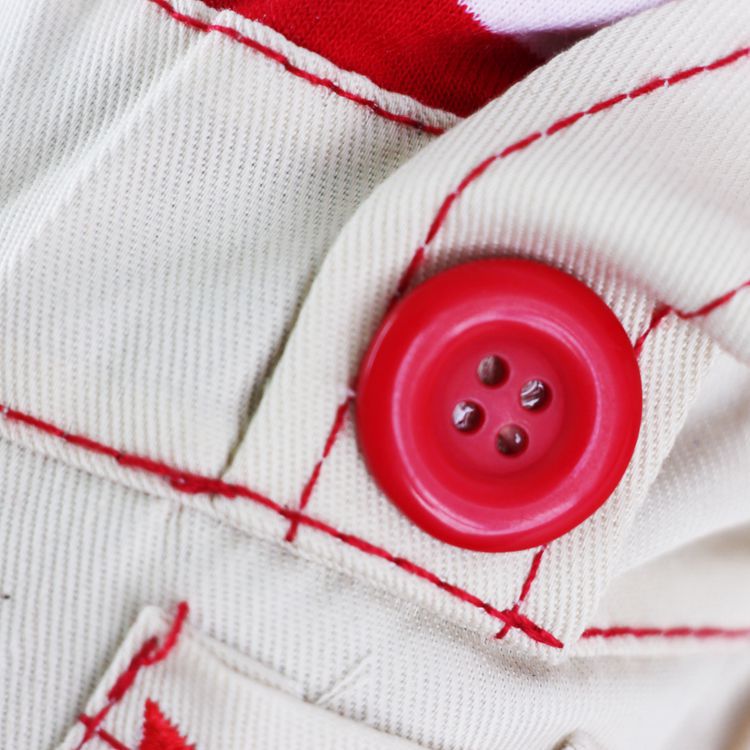 Red Cute Sailor Dog Outfit - Striped Shirt & Anchor Overalls for Small Dogs (Size : XL )