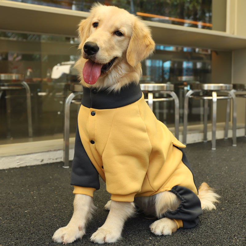 Turmeric Sporty Dog Onesie with Back Zipper & Pockets - For Medium/Large Dogs (Size : 3XL)