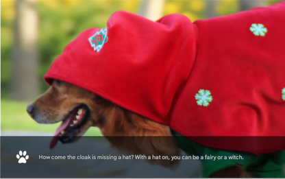 Christmas Dog Costume - Festive Hooded Cape & Green Jumpsuit Outfit (Size : L)