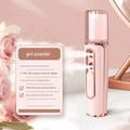 Pink Dual Nozzle Nano Facial Mister - USB Rechargeable Hydrating Spray.