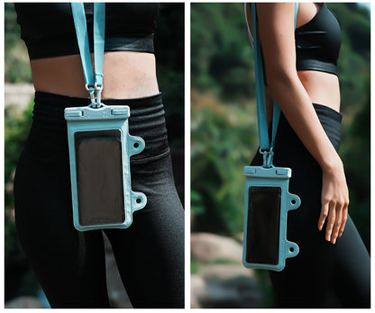 White 2-Pack Universal IPX8 Waterproof Phone Pouch with Lanyard - Touch Sensitive Case for Swimming & Outdoor Sports