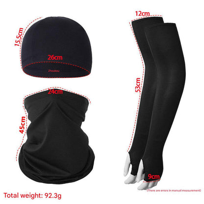 2 Sets White Cooling UV Protection Set - 2 Skull Cap, 2 Neck Gaiter & 4 Arm Sleeves for Outdoor Sports