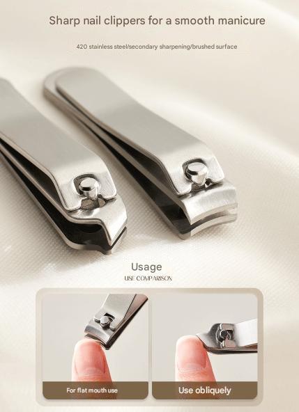 Purple Compact 7-Piece Manicure Set - Stainless Steel Nail Grooming Kit with Stylish Travel Case