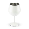 2 Pcs White Detachable Stainless Steel Wine Glass - 14oz (420ml) Portable Stemmed Goblet for Outdoors & Travel.