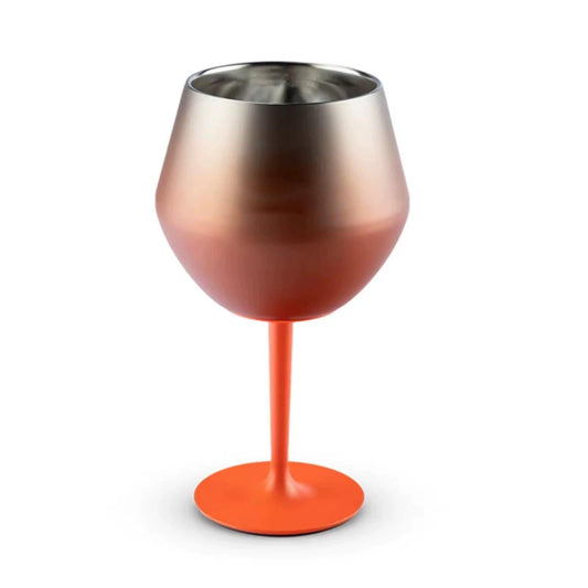 2 Pcs Orange Detachable Stainless Steel Wine Glass - 14oz (420ml) Portable Stemmed Goblet for Outdoors & Travel.