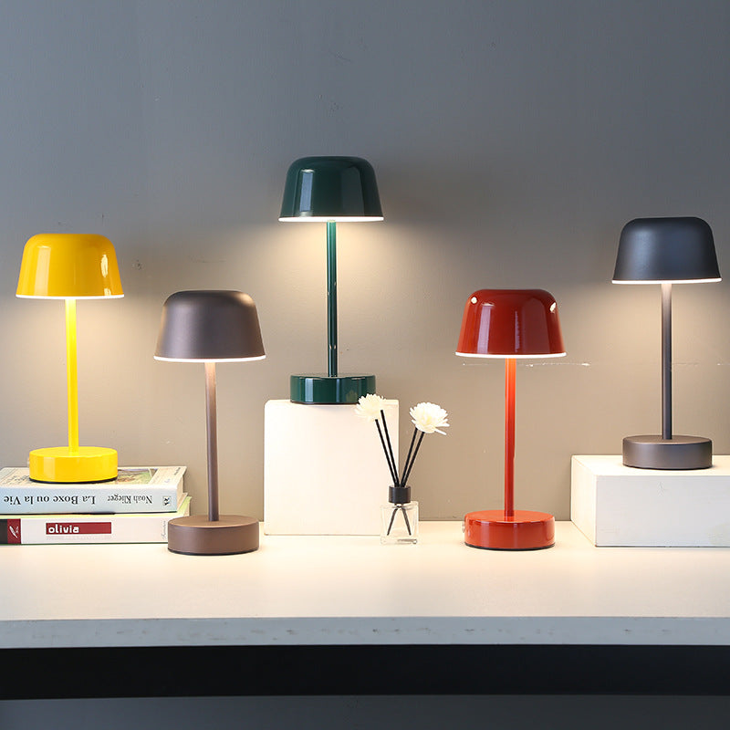 Yellow Modern Minimalist LED Table Lamp - Rechargeable Touch Control Desk Light