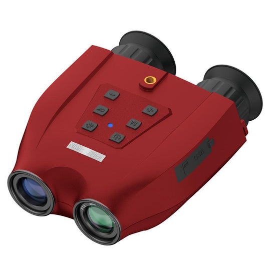 Red Professional HD Digital Night Vision Binoculars - 6X Optical Zoom, IR Illumination, Record 2.5K Video & 48MP Photos.