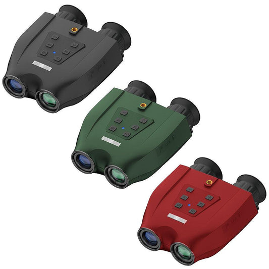 Red Professional HD Digital Night Vision Binoculars - 6X Optical Zoom, IR Illumination, Record 2.5K Video & 48MP Photos.