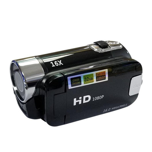 Black Capture Life's Moments: HD 1080P Digital Camcorder - 16MP Photos, 16X Digital Zoom, 2.7" LCD Screen.