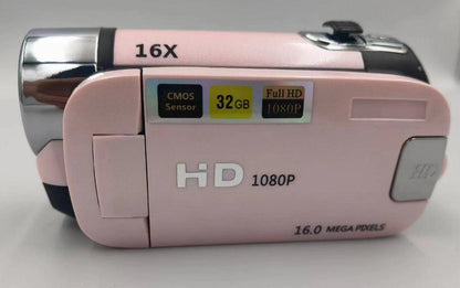 Pink Capture Life's Moments: HD 1080P Digital Camcorder - 16MP Photos, 16X Digital Zoom, 2.7 LCD Screen".