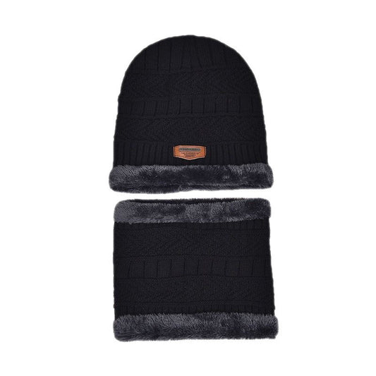 Dark Blue Men's 5-Piece Winter Essentials Set -  Lined Beanie Hat, Neck Warmer, Touchscreen Gloves & 2 Pairs Thermal Socks