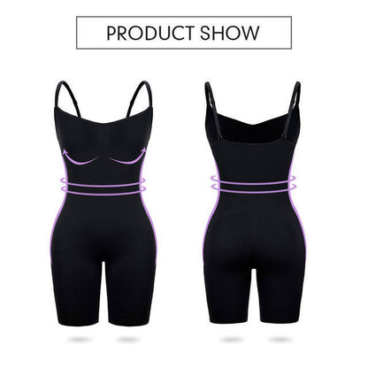 Size L Black Seamless Full Body Shaper for Women - Tummy Control, Butt Lifter & Thigh Slimmer Bodysuit