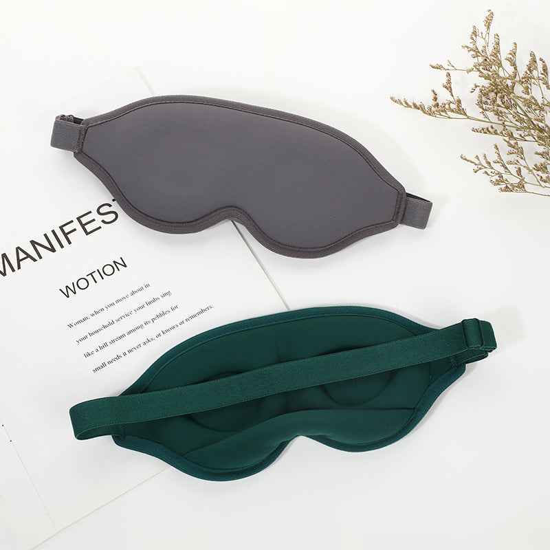 2 Pcs Grey 3D Contoured Eye Mask - Total Blackout, Pressure-Free Memory Foam, Skin-Friendly & Breathable for Deep Rest.