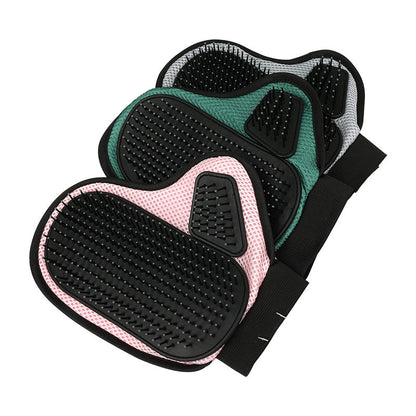 2 Pcs Grey And Black Pet Grooming Glove - Gentle Deshedding & Massage Mitt for Dogs & Cats, Efficient Fur Remover
