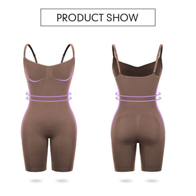 Size XXXL Brown Seamless Full Body Shaper for Women - Tummy Control, Butt Lifter & Thigh Slimmer Bodysuit