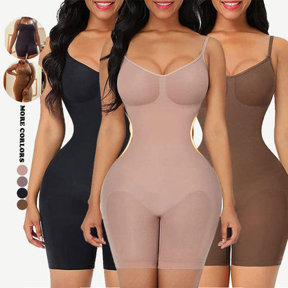 Size XXXL Brown Seamless Full Body Shaper for Women - Tummy Control, Butt Lifter & Thigh Slimmer Bodysuit