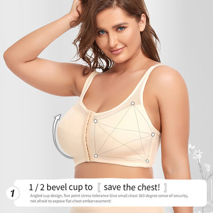 2 Pcs Size XL Women's Wireless Large-Cup Lace Bra with Front Clasp - Comfortable, Breathable, Black