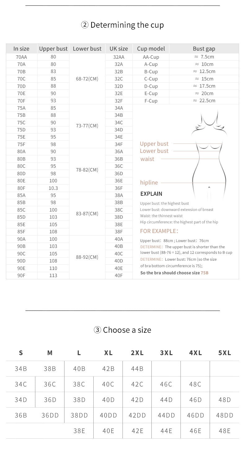 2 Pcs Size XL Women's Wireless Large-Cup Lace Bra with Front Clasp - Comfortable, Breathable, Black