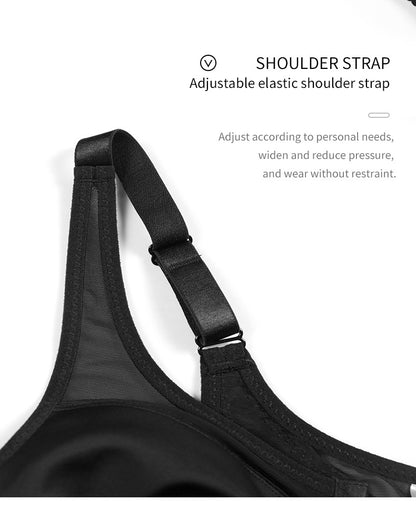 2 Pcs Size XL Women's Wireless Large-Cup Lace Bra with Front Clasp - Comfortable, Breathable, Black