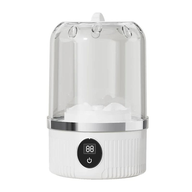 White Portable Mini Washing Machine - Rechargeable USB-C Electric Washer for Travel, Delicates & Socks Hover Image