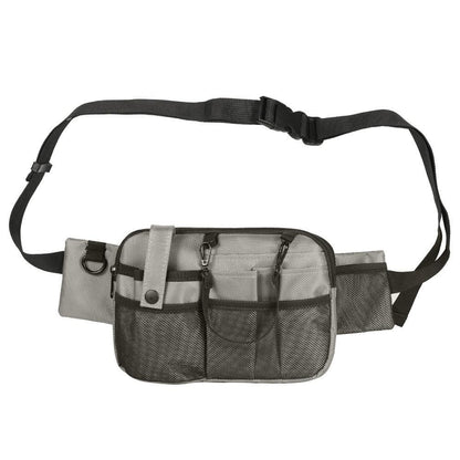 Grey and Black Nurse Utility Belt Bag - Multi-Pocket Medical Organizer Waist Pack for Tools & Essentials.