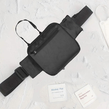 Grey and Black Nurse Utility Belt Bag - Multi-Pocket Medical Organizer Waist Pack for Tools & Essentials.