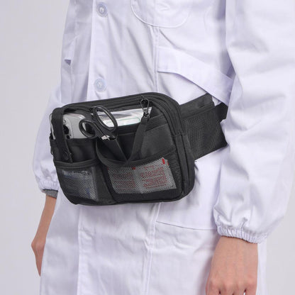 Grey and Black Nurse Utility Belt Bag - Multi-Pocket Medical Organizer Waist Pack for Tools & Essentials.