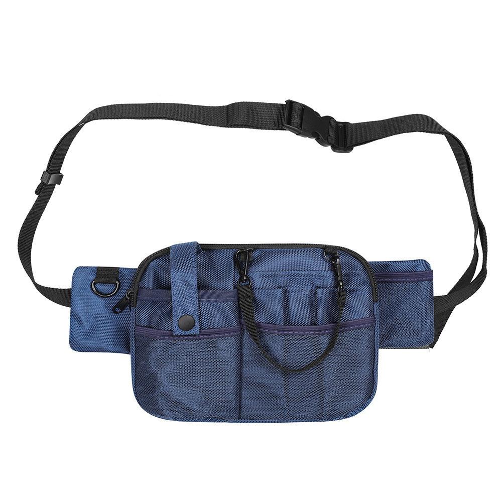 Dark Blue Nurse Utility Belt Bag - Multi-Pocket Medical Organizer Waist Pack for Tools & Essentials.