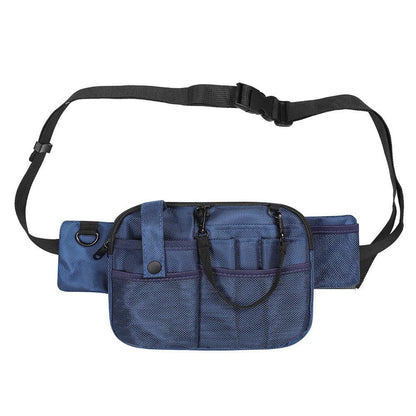 Dark Blue Nurse Utility Belt Bag - Multi-Pocket Medical Organizer Waist Pack for Tools & Essentials.
