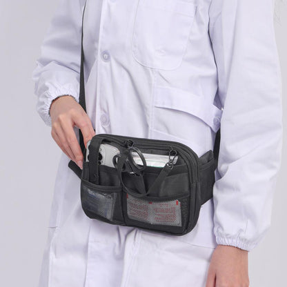 Dark Blue Nurse Utility Belt Bag - Multi-Pocket Medical Organizer Waist Pack for Tools & Essentials.