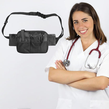 Dark Blue Nurse Utility Belt Bag - Multi-Pocket Medical Organizer Waist Pack for Tools & Essentials.