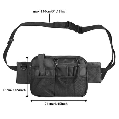 Dark Blue Nurse Utility Belt Bag - Multi-Pocket Medical Organizer Waist Pack for Tools & Essentials.