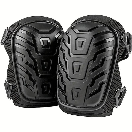 1 Pair Black Professional Hard Shell Knee Pads - Heavy Duty Protection for Work, Construction, Gardening & Outdoor Sports.