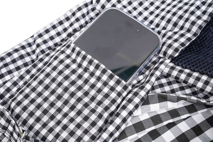 Black and White Checkered Comfortable Pet Sling Carrier for Small Dogs & Cats - Breathable Cotton Checkered Bag, Hands-Free, Safety Features
