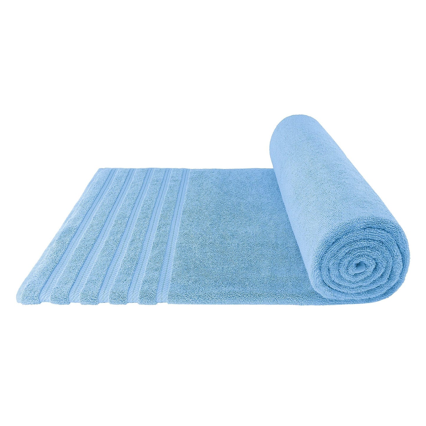 Light Blue Luxury 6-Piece Combed Cotton Towel Bale Set - Ultra Soft & Absorbent Bath, Hand, Face Towels
