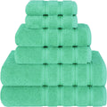 Green Luxury 6-Piece Combed Cotton Towel Bale Set - Ultra Soft & Absorbent Bath, Hand, Face Towels
