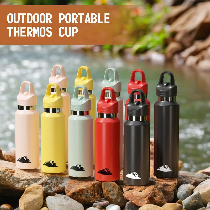 Black 480ml Insulated Stainless Steel Water Bottle - Leakproof One-Click Lid Thermal Flask for Hot & Cold Drinks.