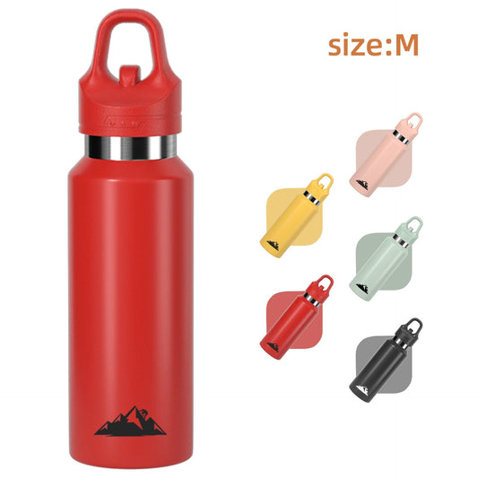 Red 480ml Insulated Stainless Steel Water Bottle - Leakproof One-Click Lid Thermal Flask for Hot & Cold Drinks.