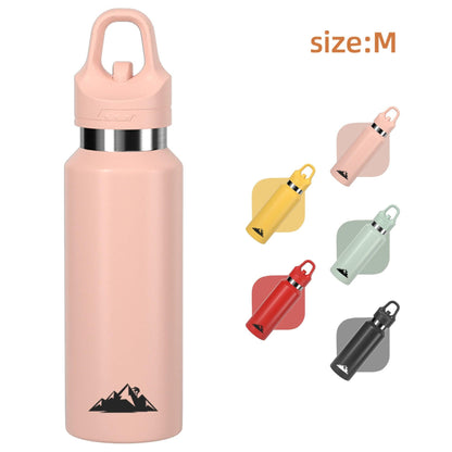 Pink 480ml Insulated Stainless Steel Water Bottle - Leakproof One-Click Lid Thermal Flask for Hot & Cold Drinks.
