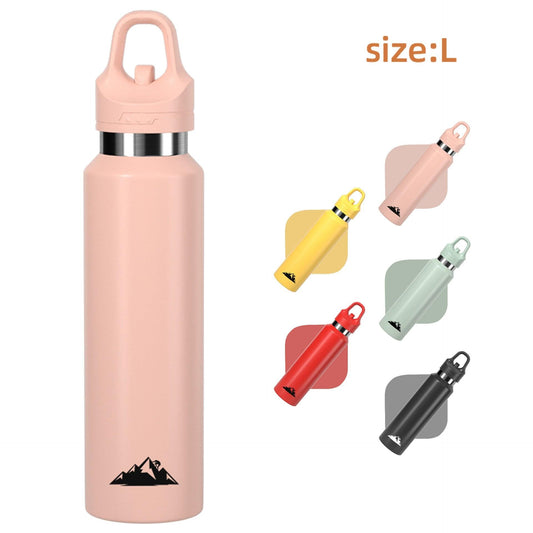 Pink 680ml Insulated Stainless Steel Water Bottle - Leakproof One-Click Lid Thermal Flask for Hot & Cold Drinks.