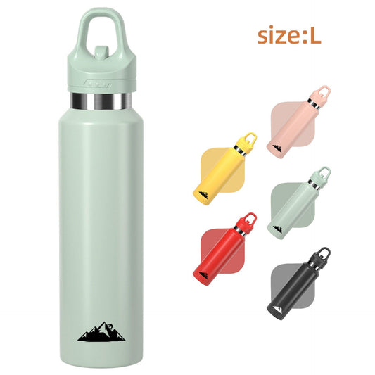 Green 680ml Insulated Stainless Steel Water Bottle - Leakproof One-Click Lid Thermal Flask for Hot & Cold Drinks.