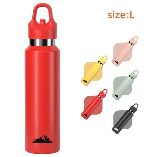 Red 680ml Insulated Stainless Steel Water Bottle - Leakproof One-Click Lid Thermal Flask for Hot & Cold Drinks.