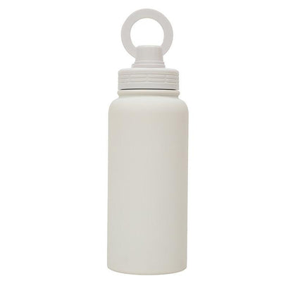 White Premium 35oz Stainless Steel Insulated Sports Bottle with Magnetic Phone Holder Lid.