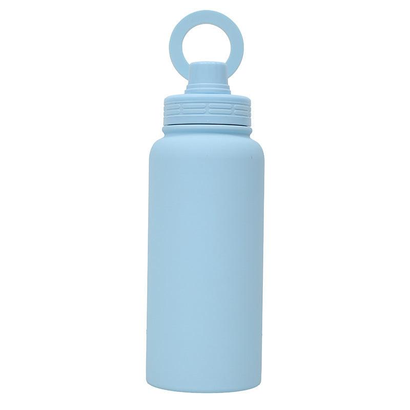 Blue Premium 35oz Stainless Steel Insulated Sports Bottle with Magnetic Phone Holder Lid.